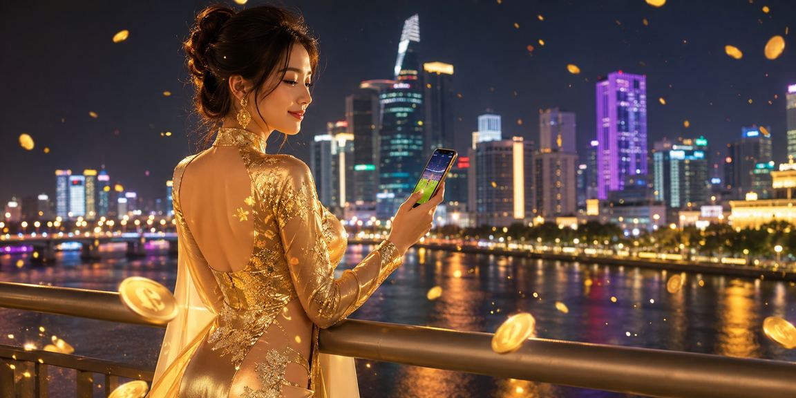 Người phụ nữ mặc áo dài tại TP. Hồ Chí Minh theo dõi cá cược thể thao trực tuyến